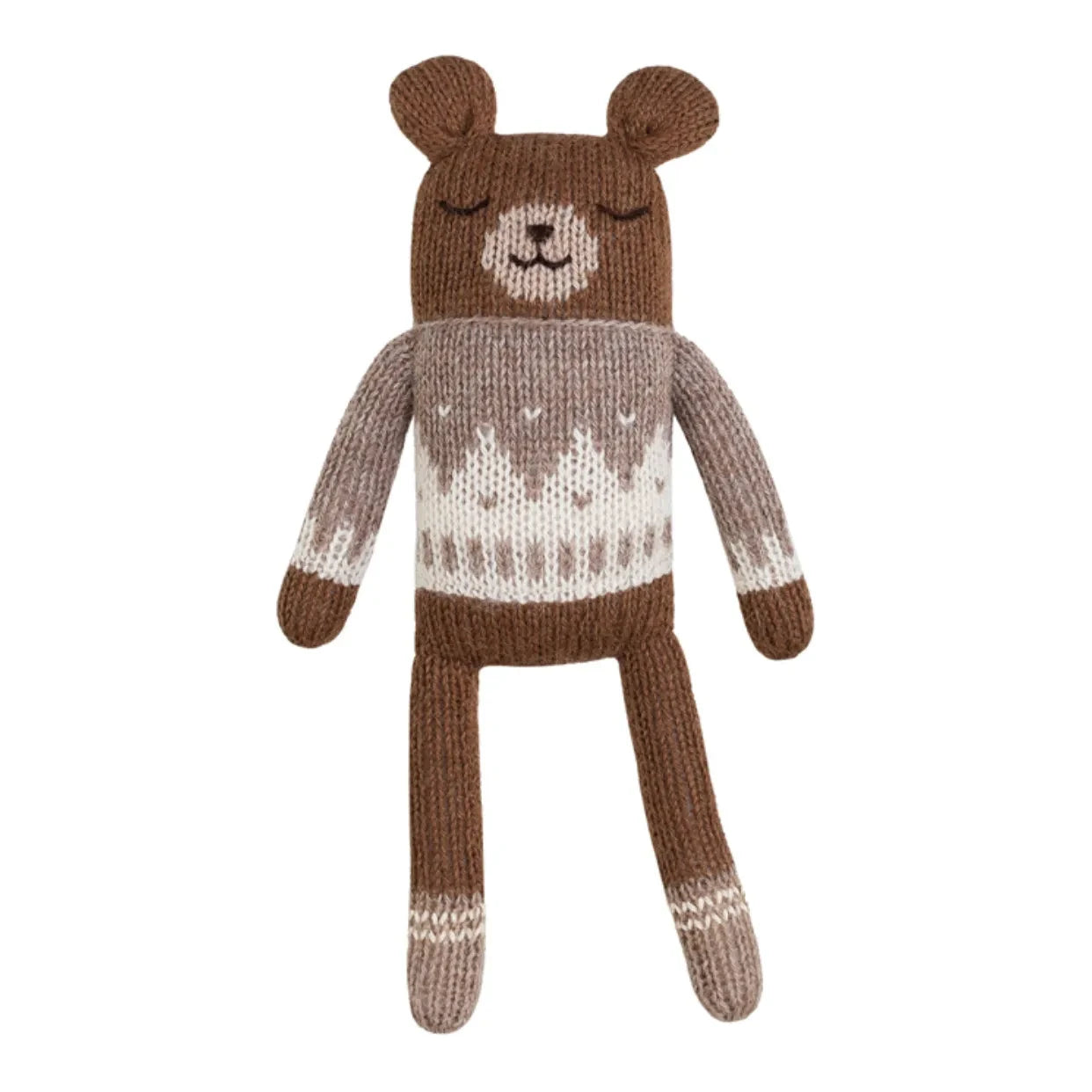 Main Sauvage - Suéter de jacquard con osito de peluche | Marrón topo