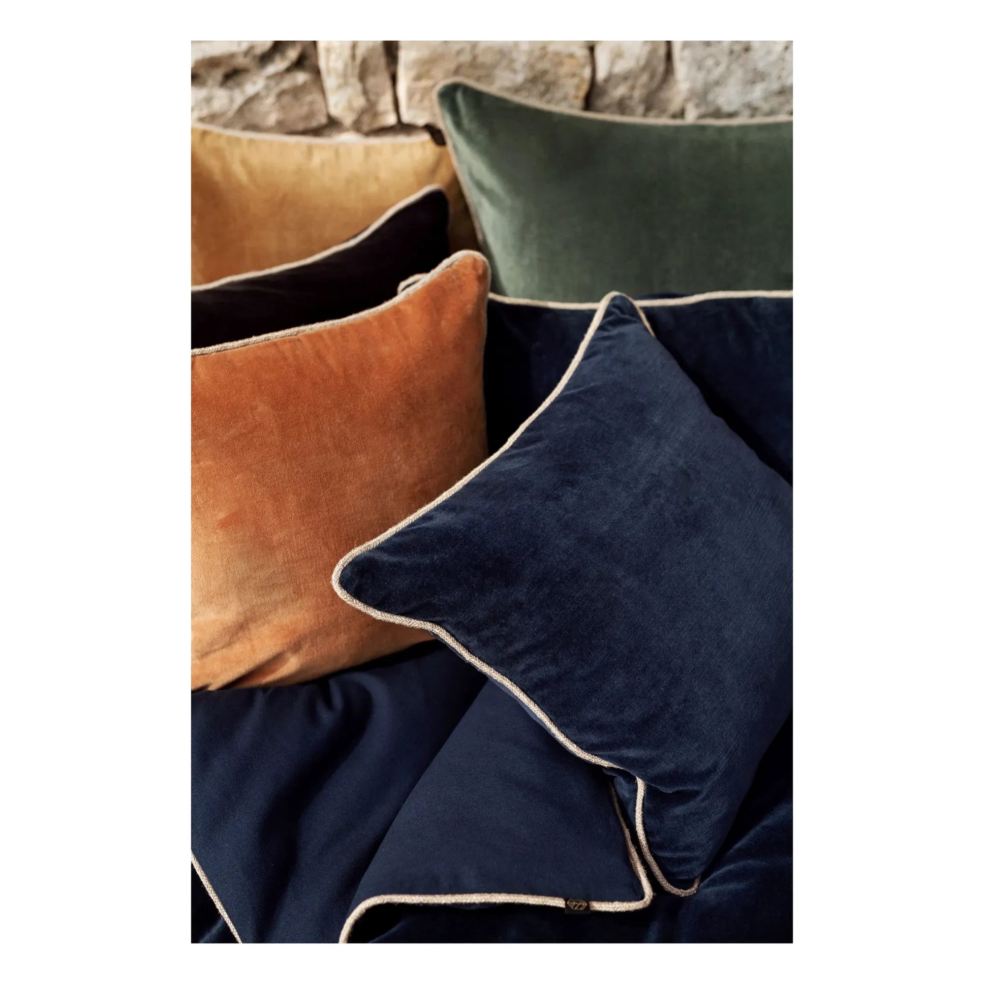 Haomy - Funda de almohada de terciopelo Nueva Delhi | Tinta