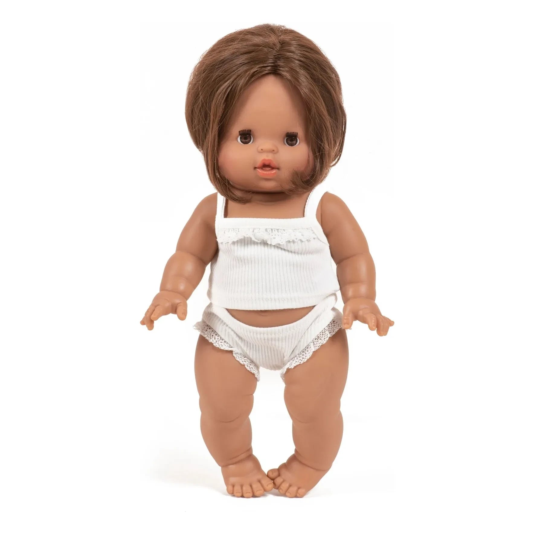 Muñeca Leopoldine de Minikane con conjunto de punto acanalado