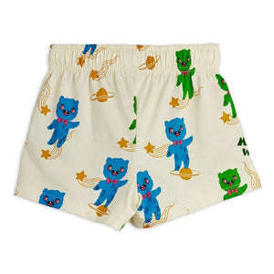 Mini Rodini - Pantalones Cortos de Algodón Orgánico Aliens | Crudo