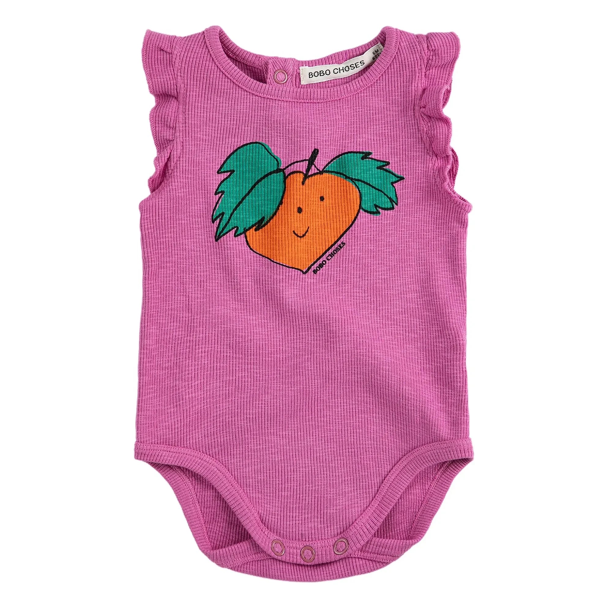 Bobo Choses - Body de algodón orgánico naranja con volantes | Morado