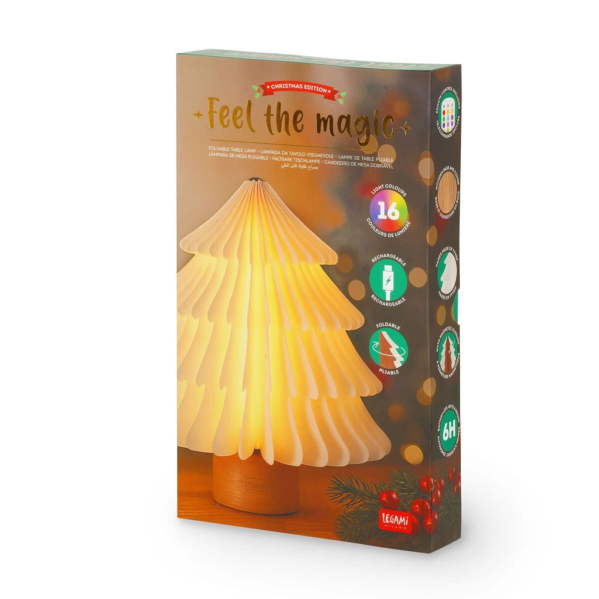 Legami - Árbol de Navidad Plegable Iluminado - Sentir Magia