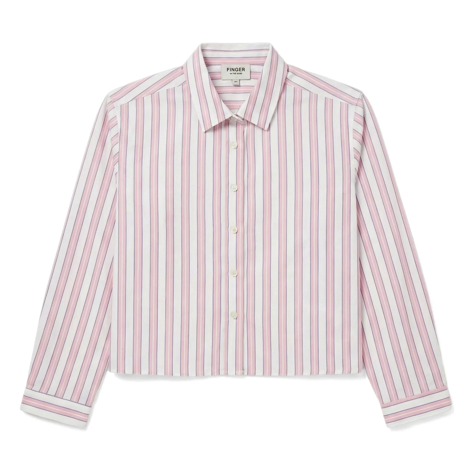 Finger in the nose - Camisa Corta a Rayas Crush | Rosa Claro