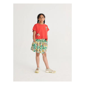 Bobo Choses - Falda de algodón orgánico con estampado de flores | Blanco