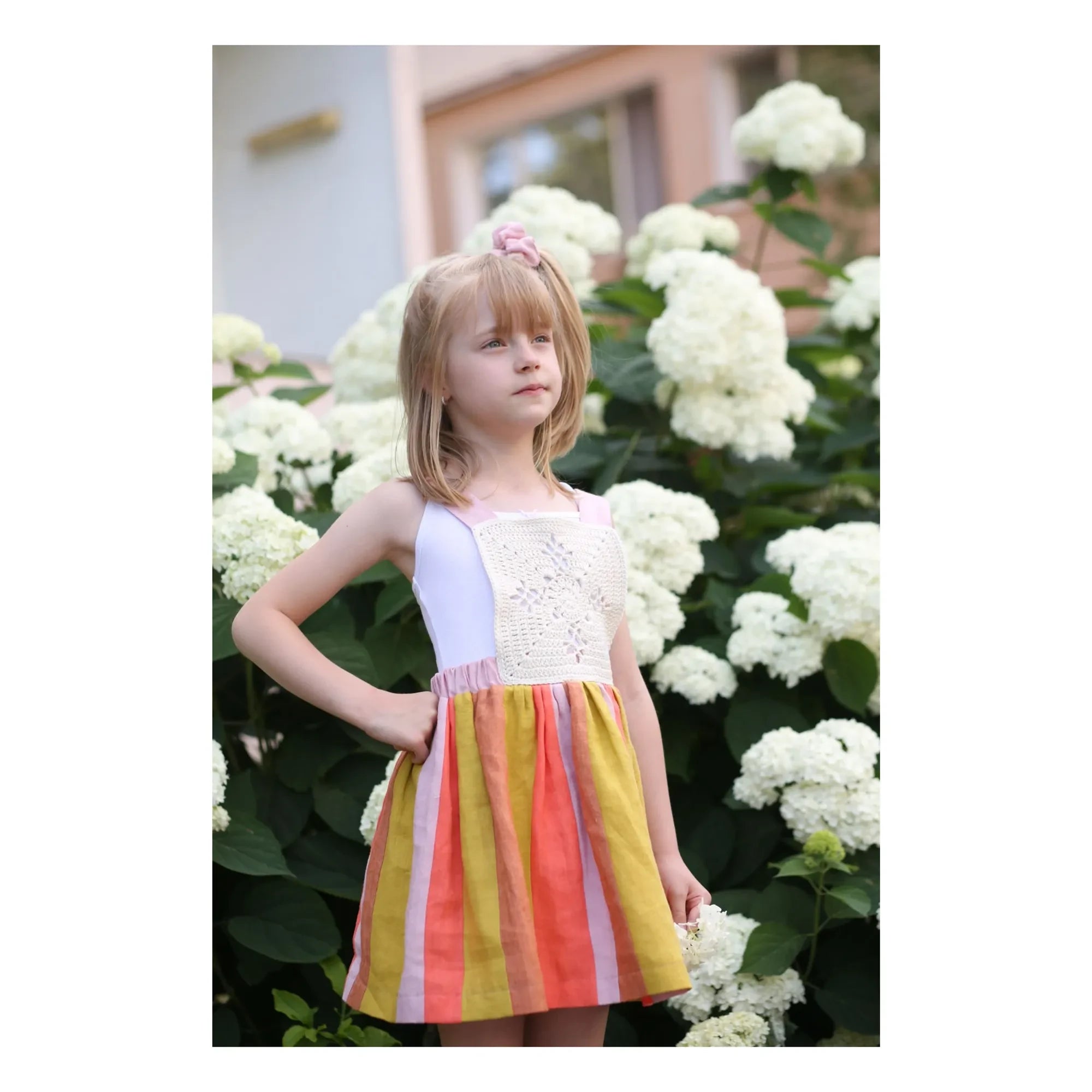 Kalinka - Vestido Delantal de Lino Santana | Rosa