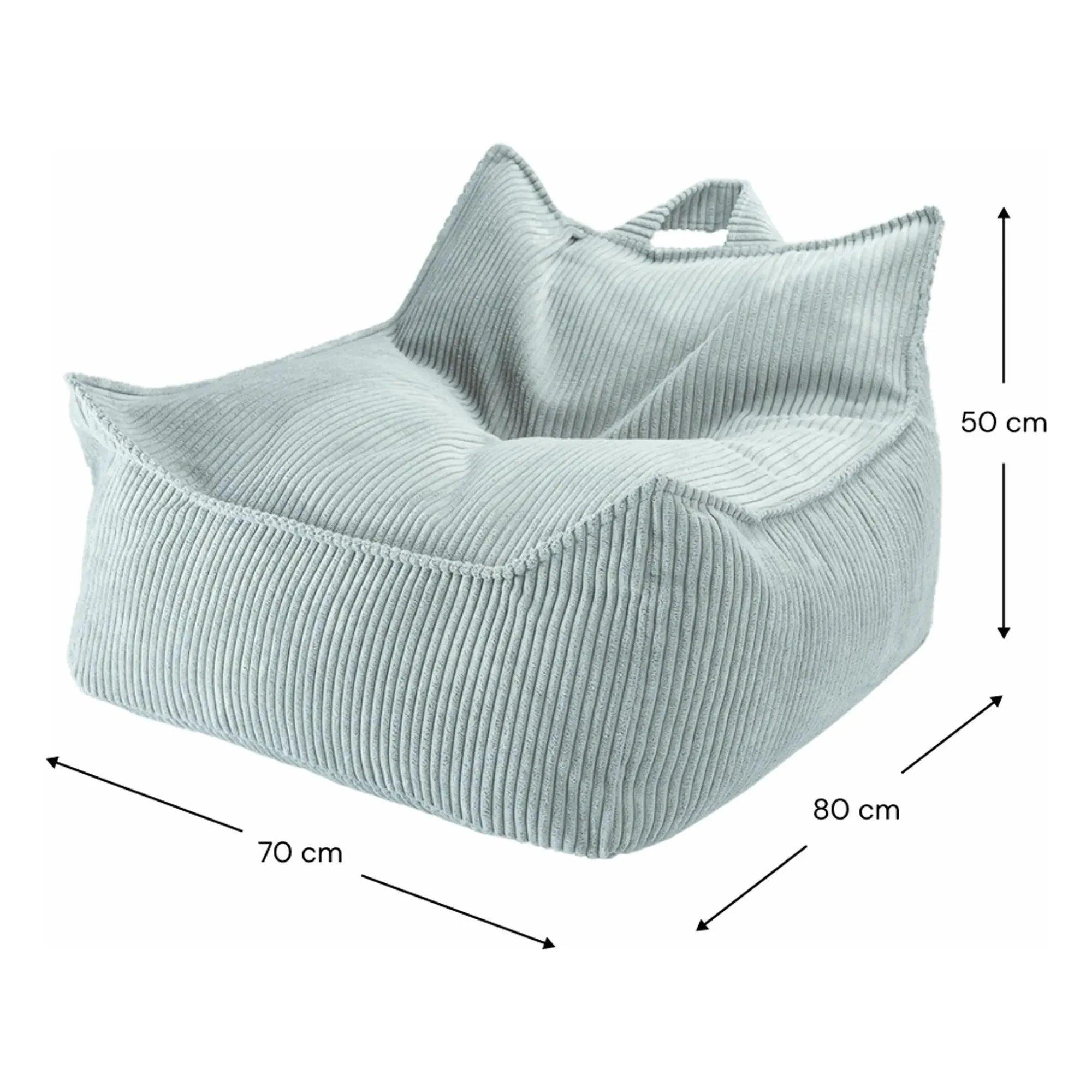 Wigiwama - Sillón individual de terciopelo | Azul claro