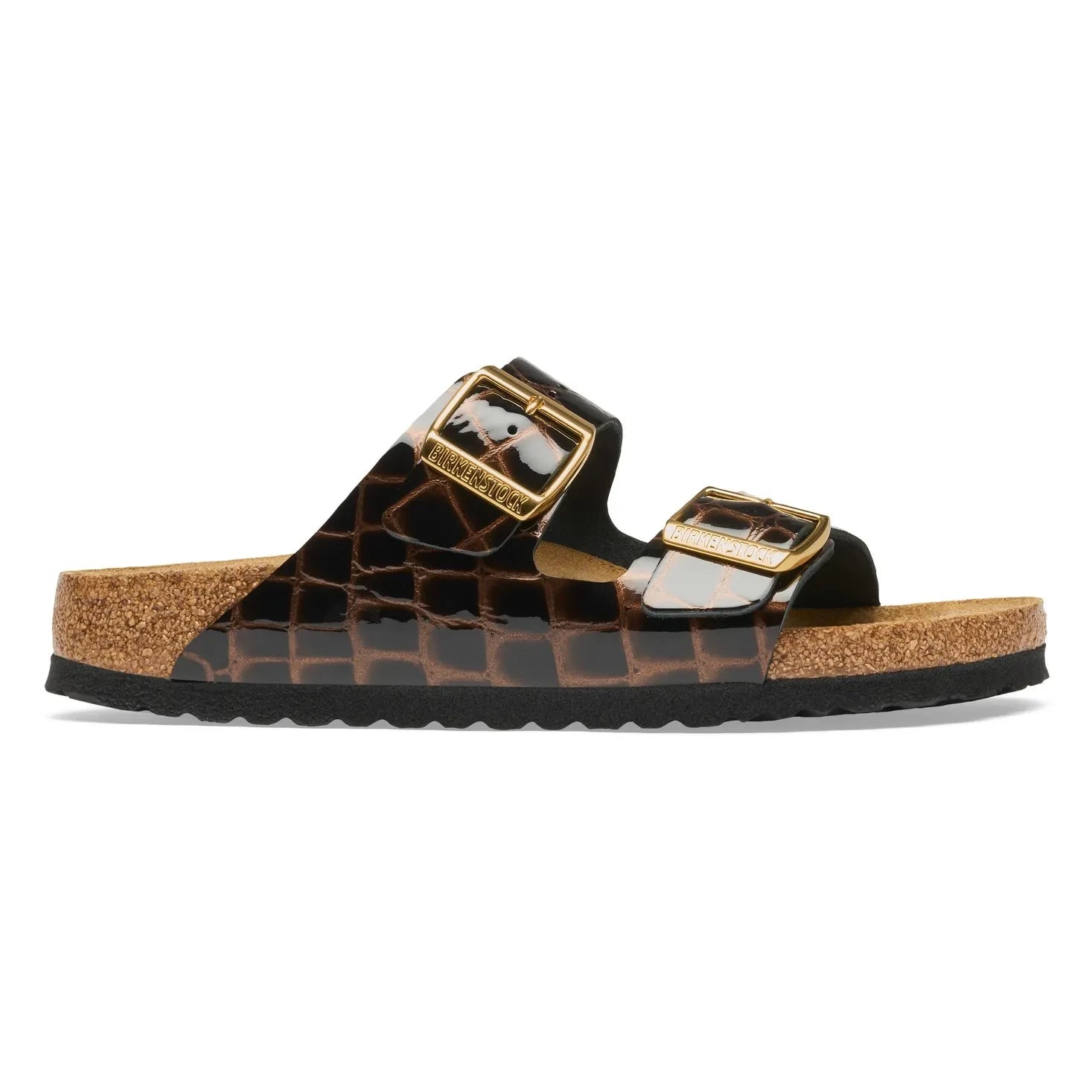 BIRKENSTOCK - Timsah Desenli Deri Arizona Sandalet | Siyah
