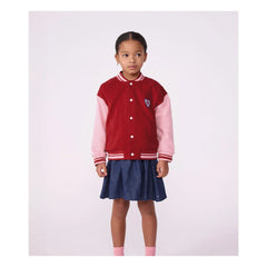 Petit Bateau - Teddy Colorblock PB Organik Pamuk Ceket | Kırmızı