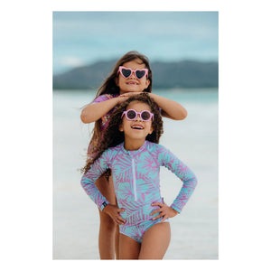 Beach & Bandits - Traje de baño UV de hibisco con protección solar, de fibras recicladas | Morado