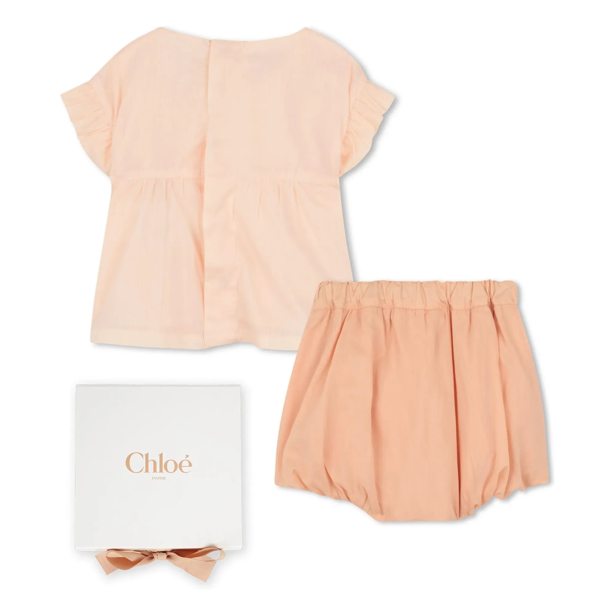 Chloé - Conjunto de blusa y bombacho de algodón orgánico | Rosa empolvado