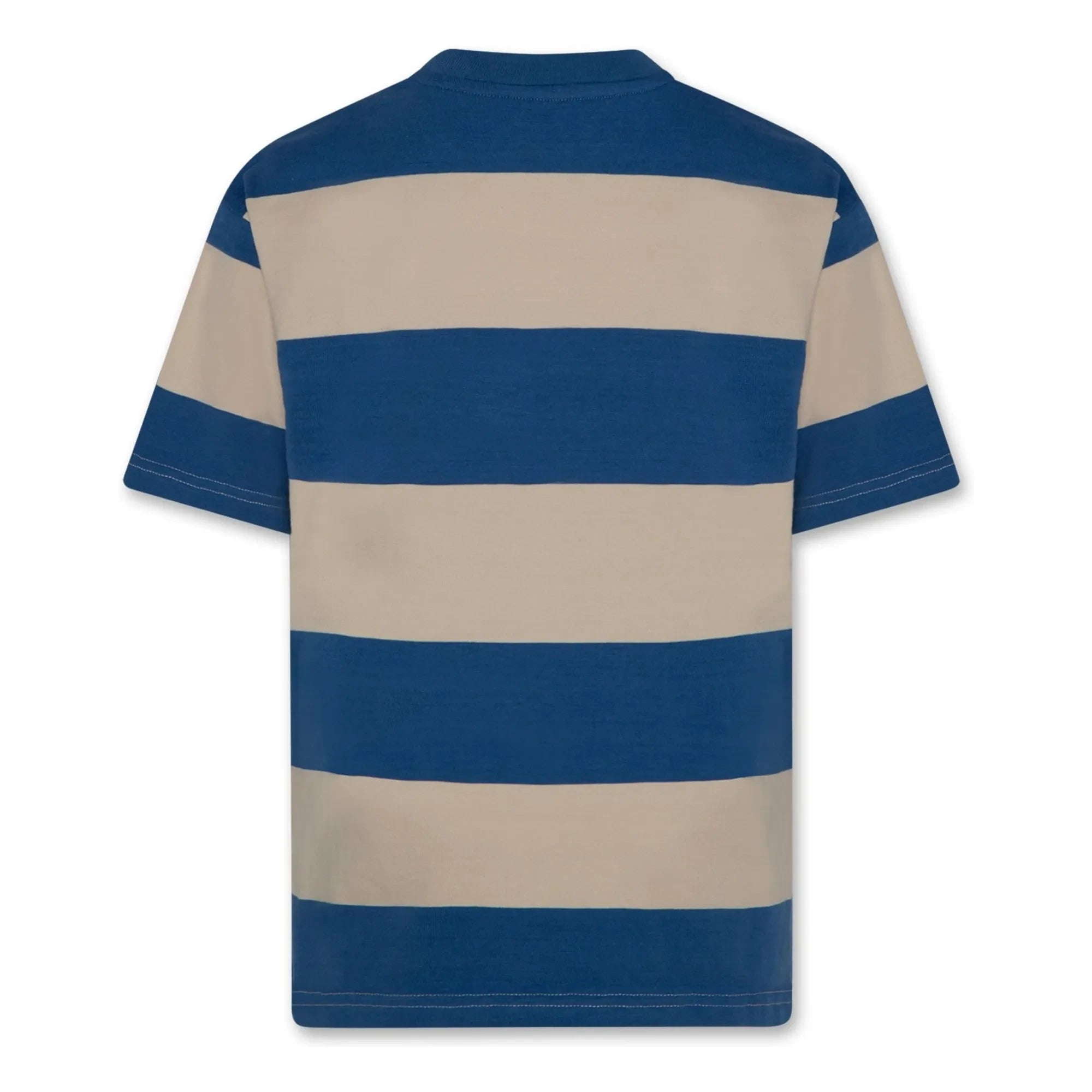 AO76 - Camiseta a rayas Kanye de algodón reciclado | Azul