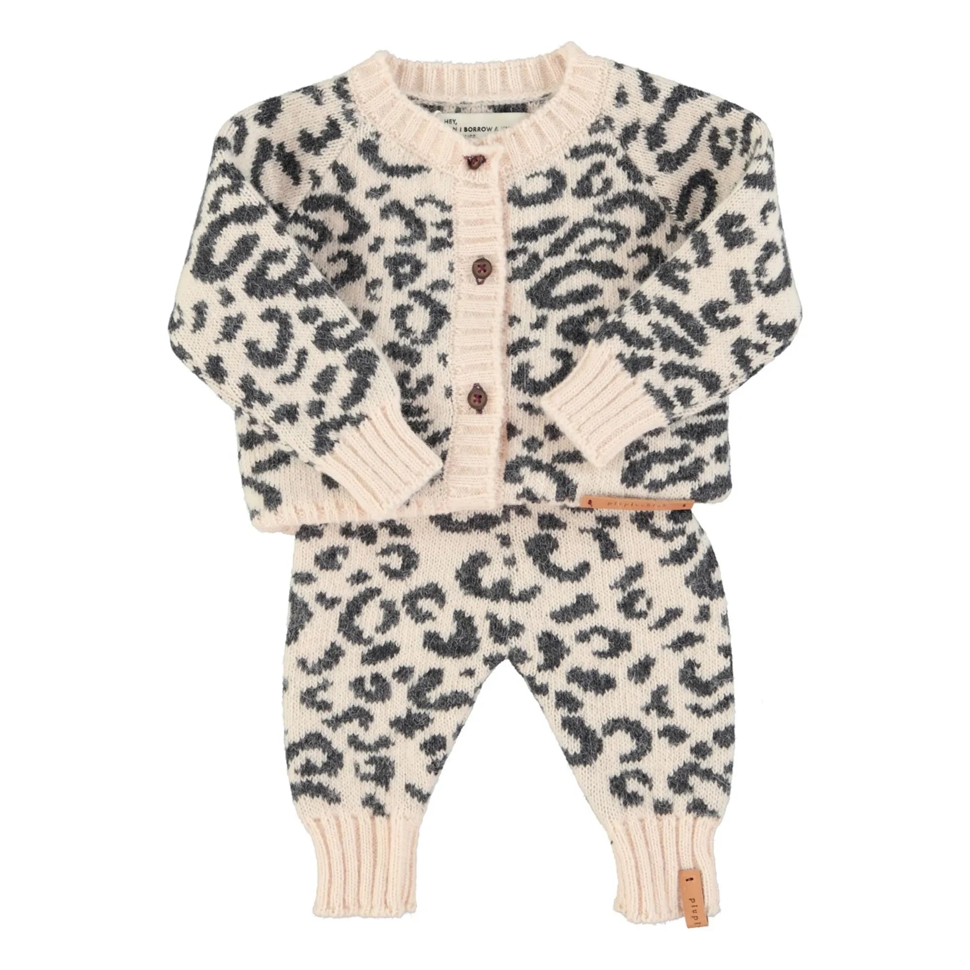 Piupiuchick - Chaleco de lana leopardo | Rosa empolvado