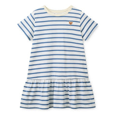 Liewood - Vestido de algodón orgánico a rayas Madden | Azul
