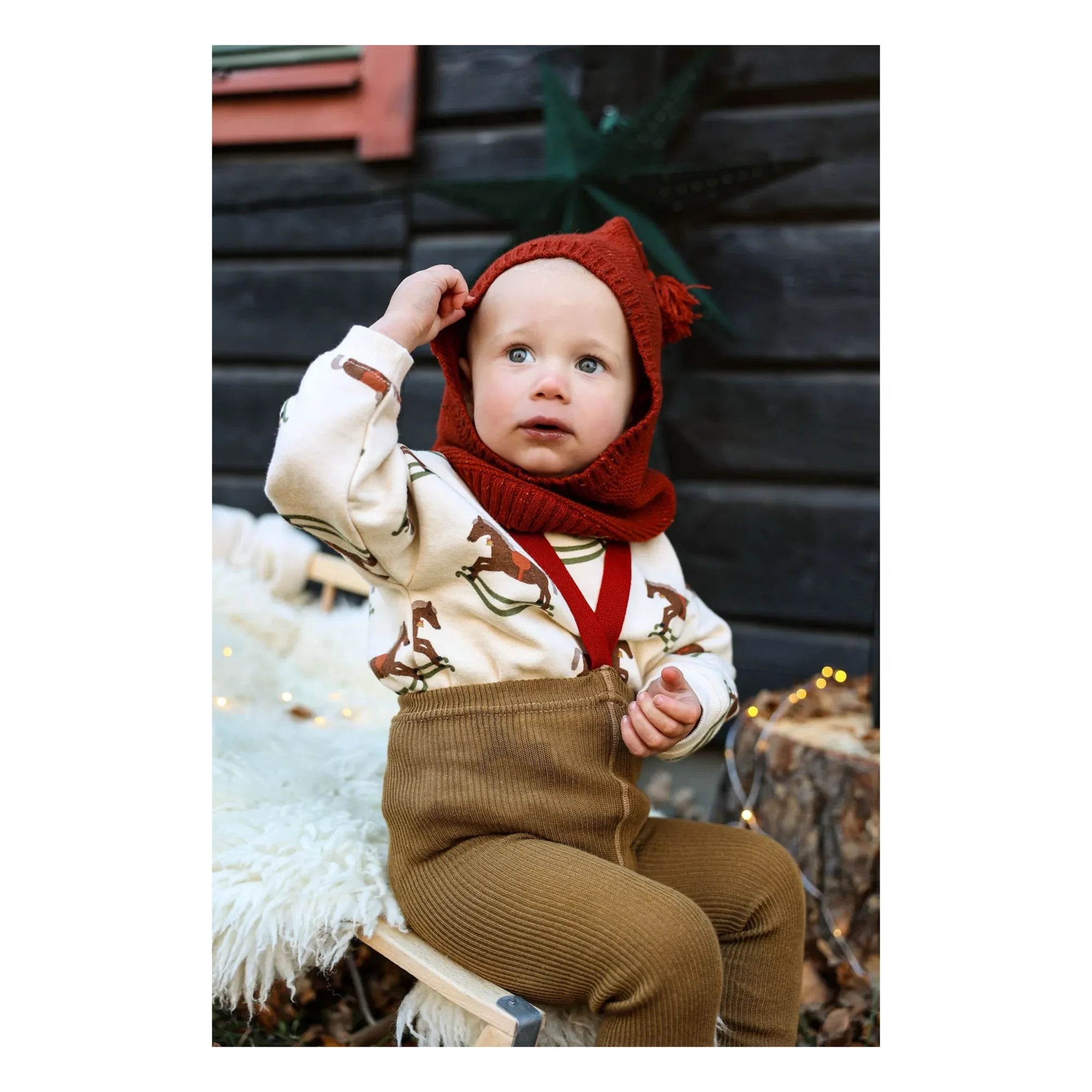 Silly Silas - Medias de algodón orgánico de Navidad | Verde Oliva