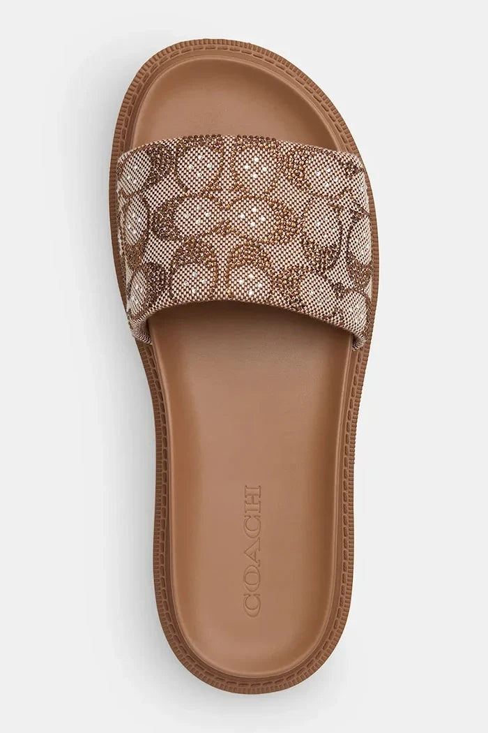 Coach Brynn Crystal Signature Slide Sandalia Plana para Mujer