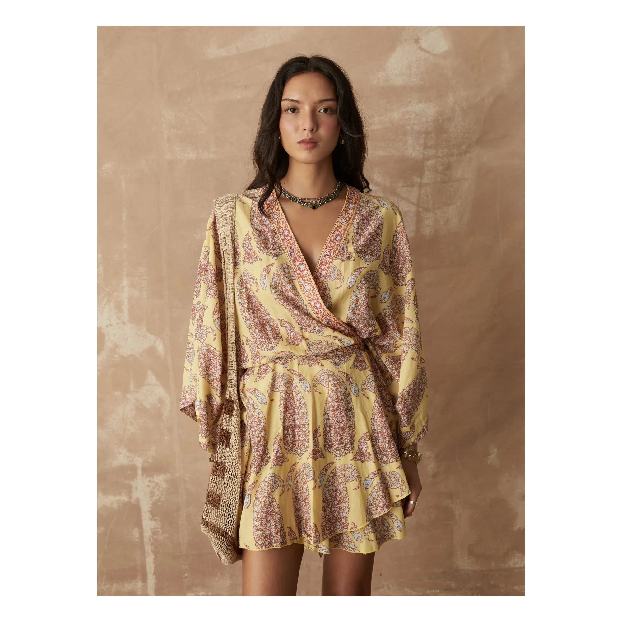Boteh - Calico Pamuk Elbise | Limon sarısı