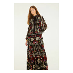 Farm Rio - Vestido Rococo Flowers | Negro