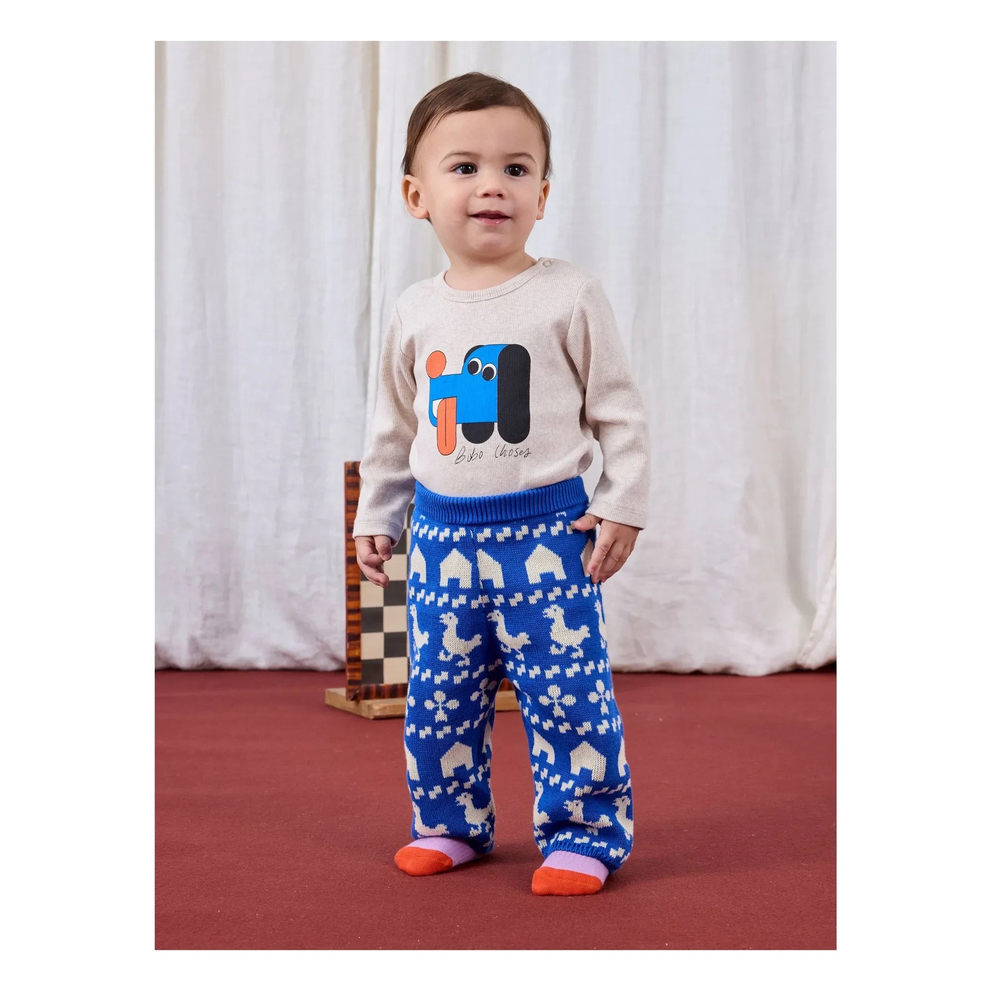 Bobo Choses - Pantalón Vaquero de Algodón Orgánico con Estampado de Granja | Azul