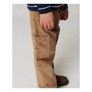 Copenhagen Colors - Pantalón de pana acanalada de corte holgado con bordado, algodón orgánico | Beige