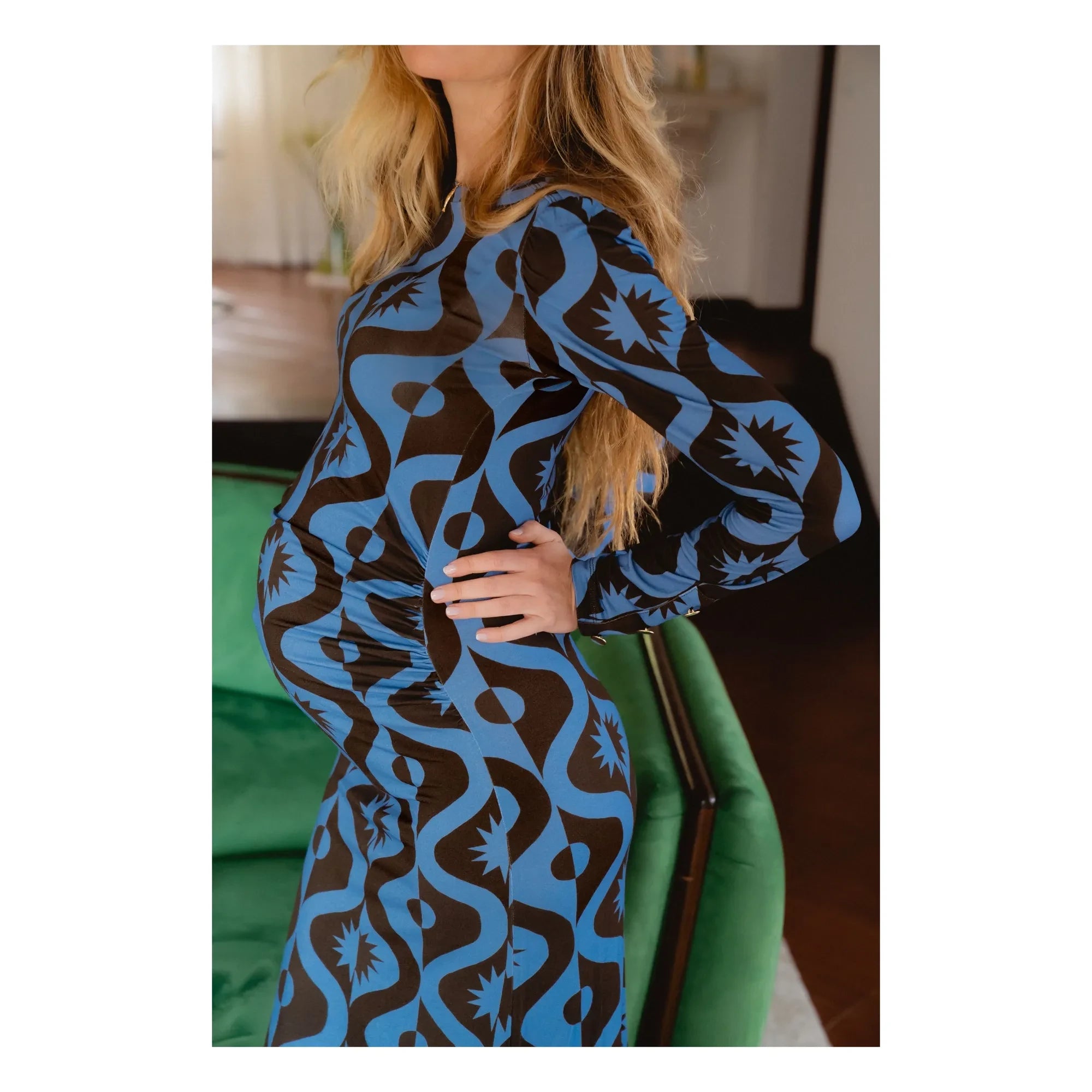Paloma Collection - Thelma Dolgun Ay Elbisesi | Azure mavi