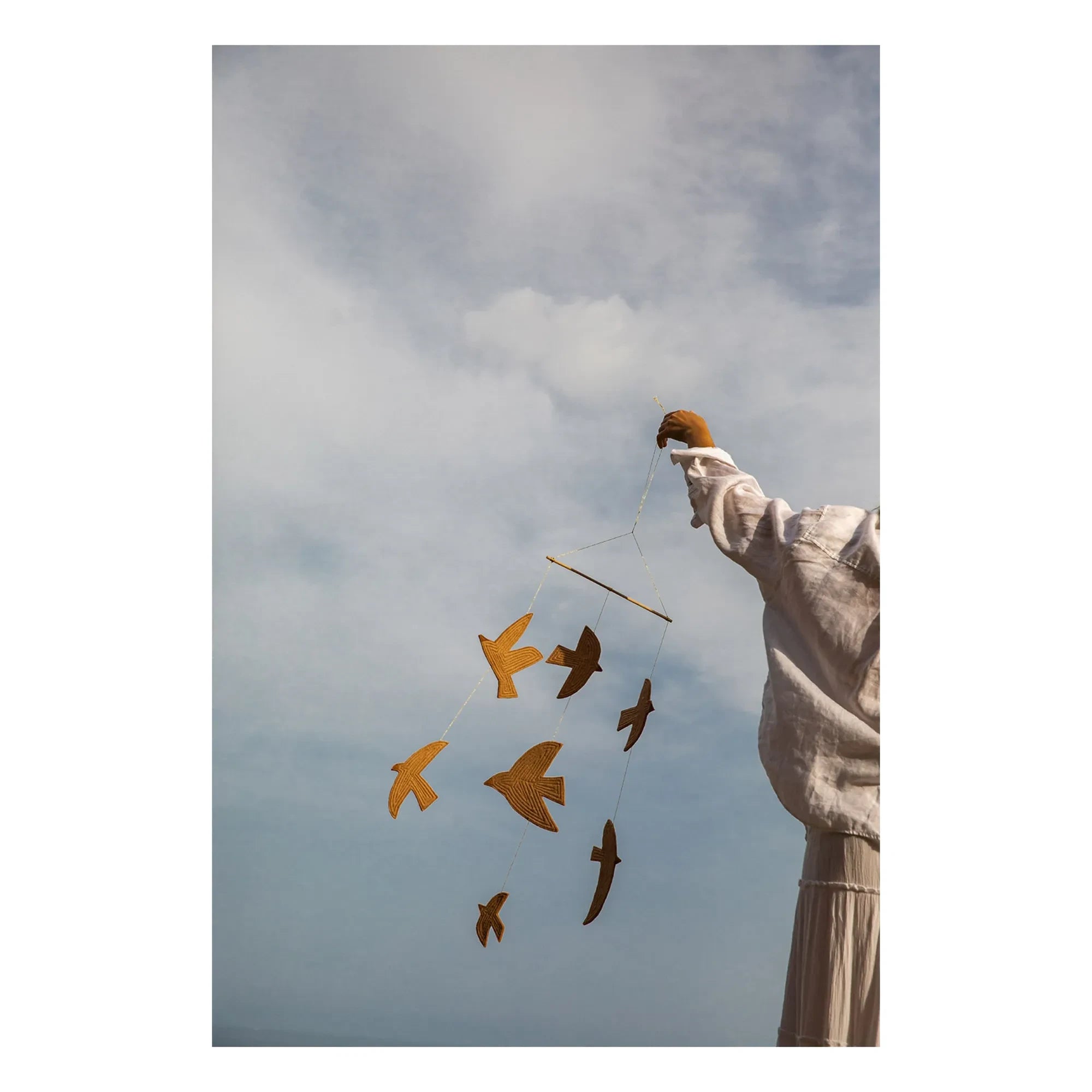 Muskhane - Móvil de fieltro Birdy | Beige