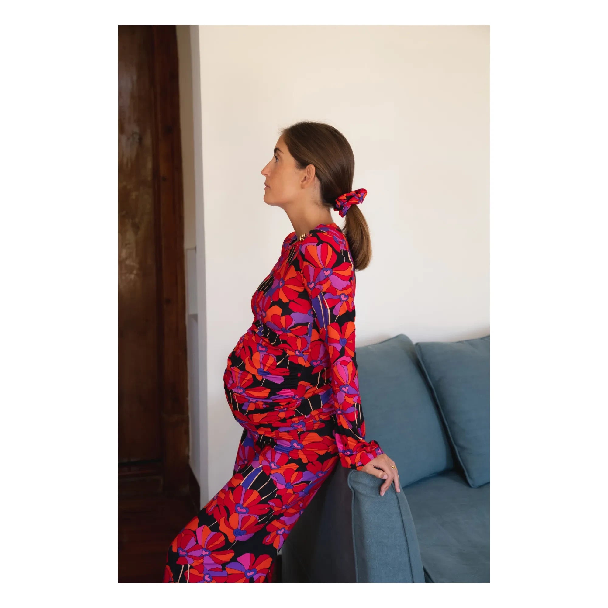 Paloma Collection - Pantalones Premamá Andrea Flower Power | Rojo