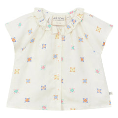 Arsène et Les Pipelettes - Blusa de lino con volantes | Crudo