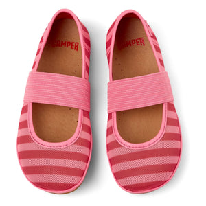 Camper - Bailarinas rosas de rayas en el pie derecho