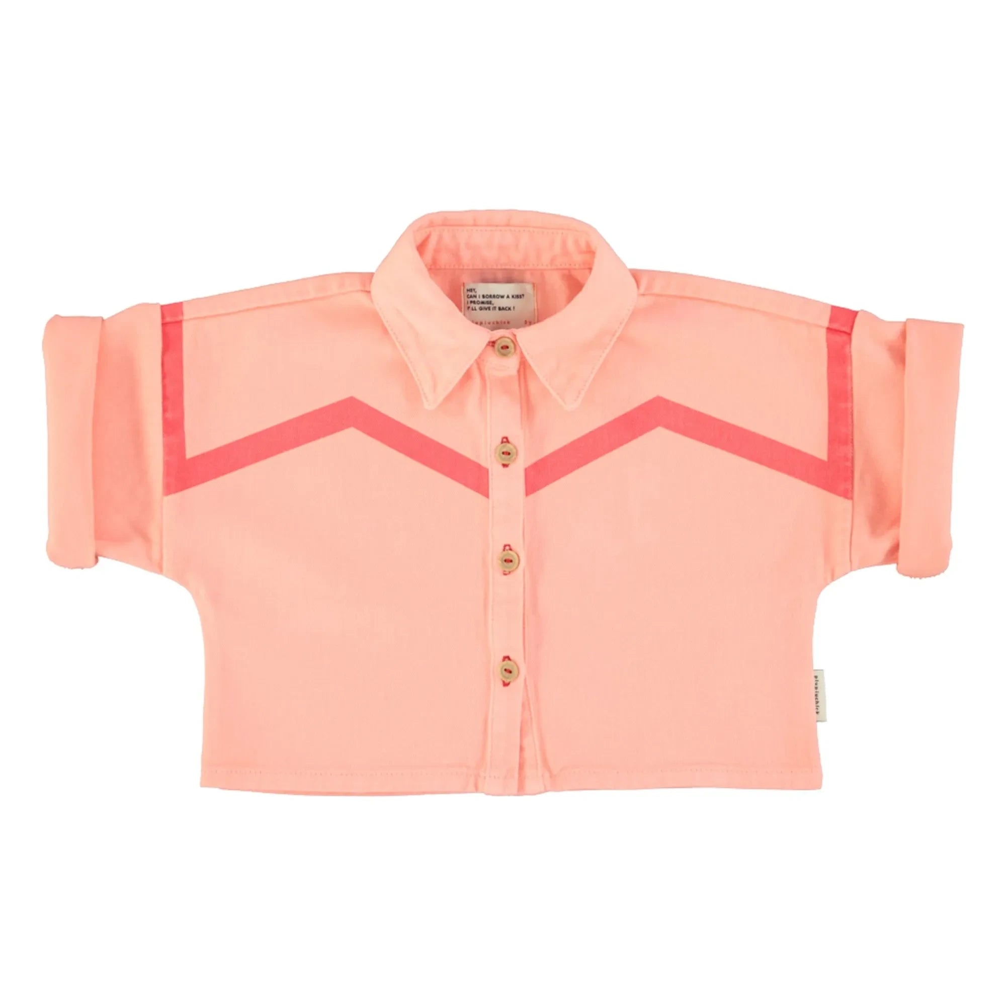 Piupiuchick - Chaqueta de sarga de manga corta geométrica | Coral