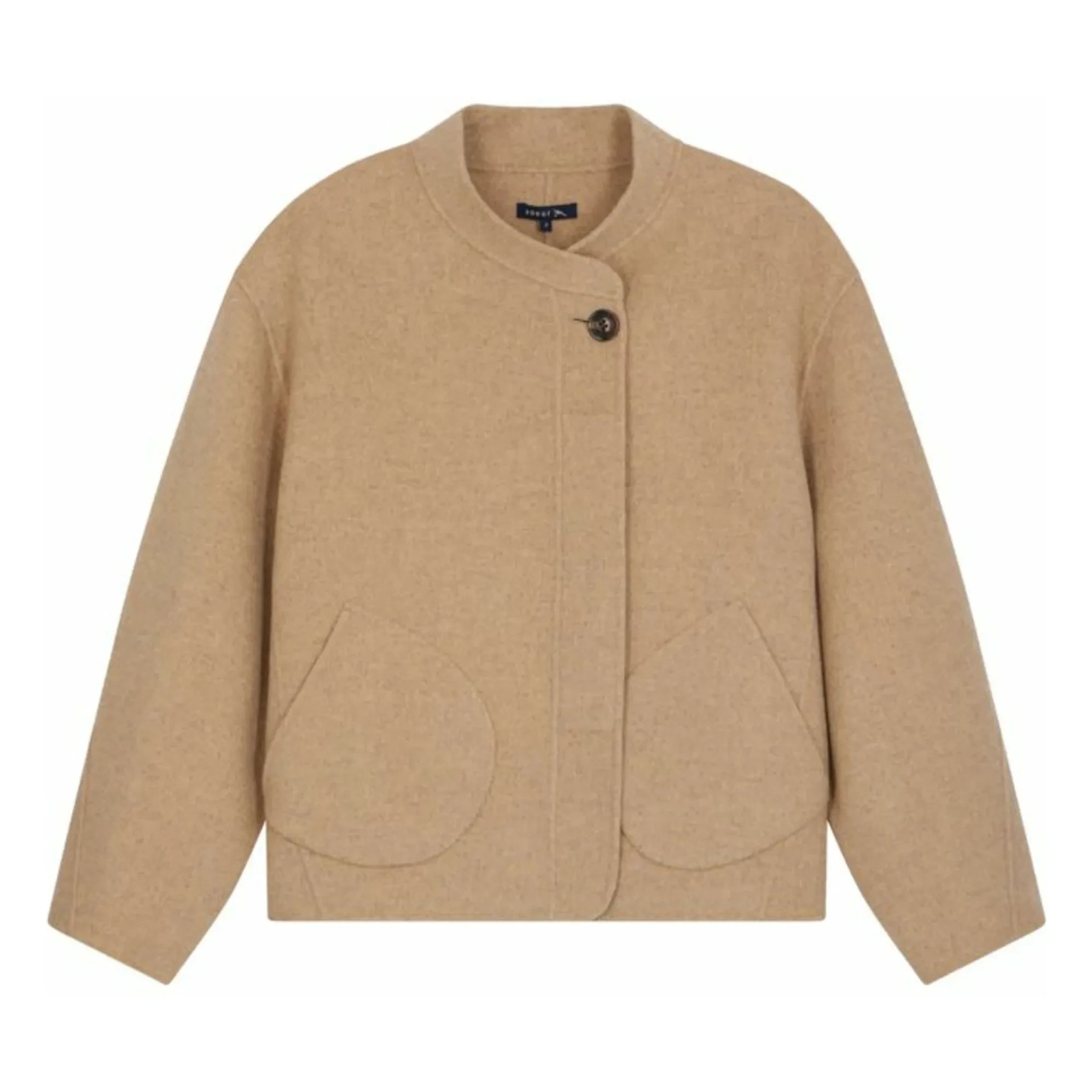 Abrigo de lana Soeur - Windsor | Beige jaspeado