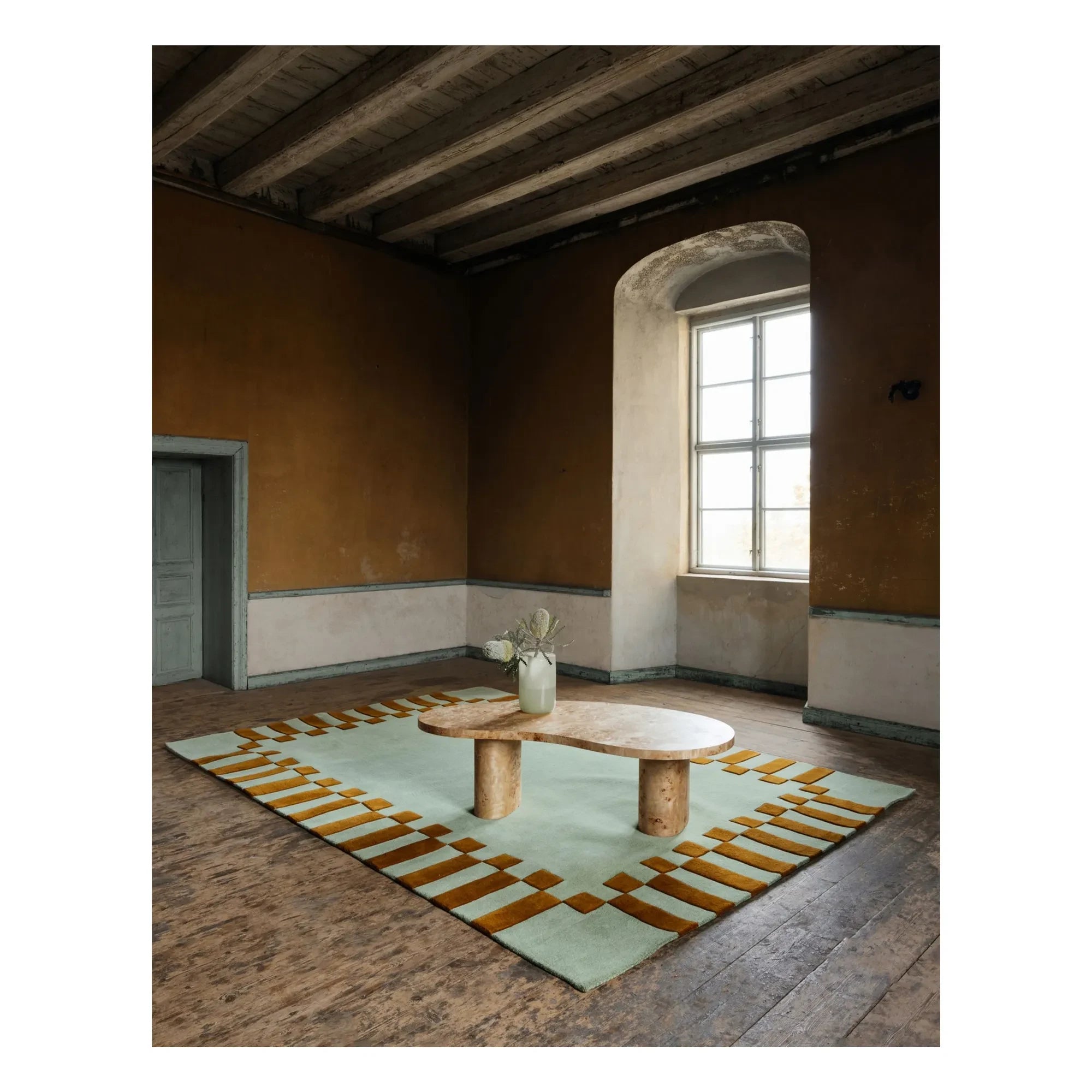 Layered - Alfombra de lana Teklan Frame, Tekla Evelina Severin | Pistacho