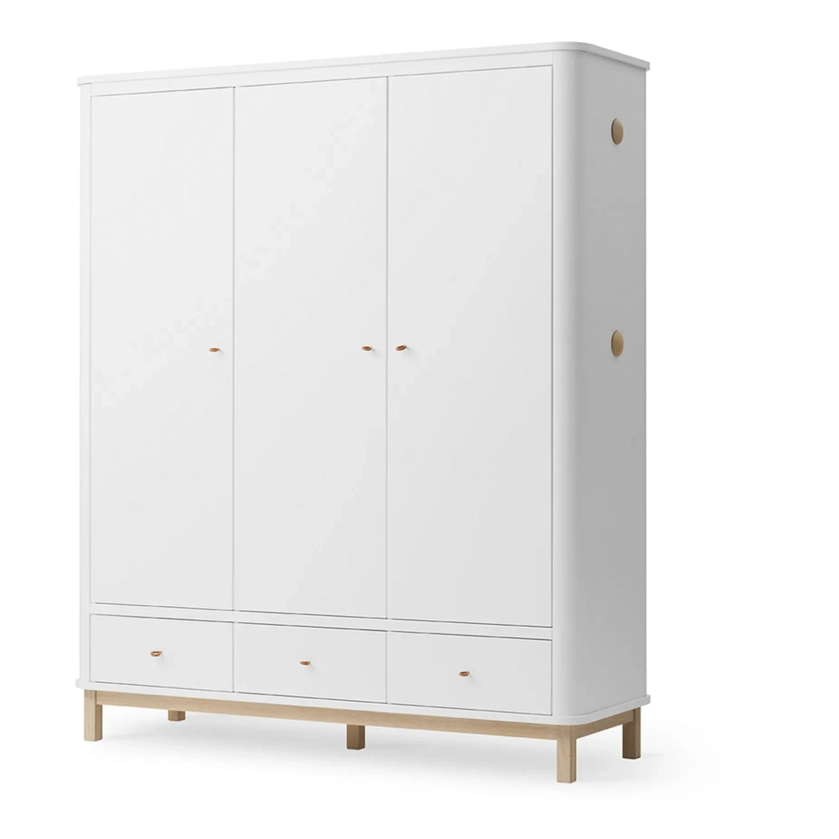 Oliver Furniture - Armario ropero de roble de 3 puertas | Blanco