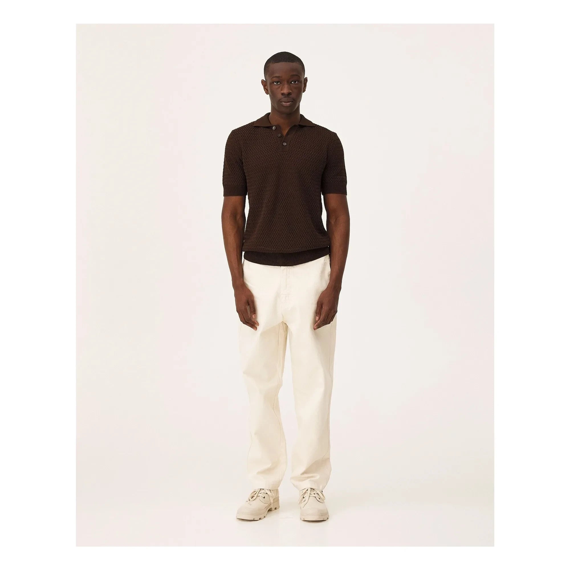 Noyoco - Polo de algodón orgánico Haring | Marrón oscuro