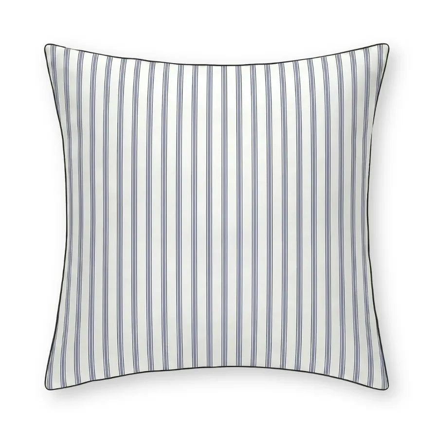 Emily's Pillow - Mürekkep balığı desenli, ince çizgili, saf ipek yastık kılıfı | Mavi