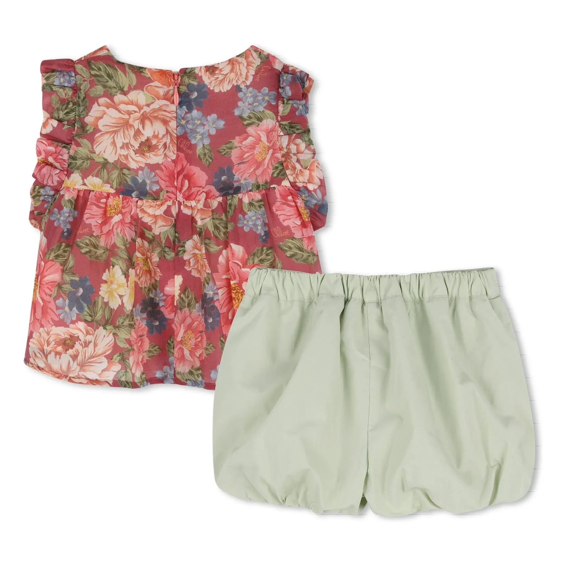 Chloé - Conjunto de top y braguita Fleurie de algodón orgánico | Palo de rosa