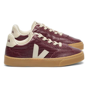 Veja - Zapatillas con cordones de cuero | Burdeos