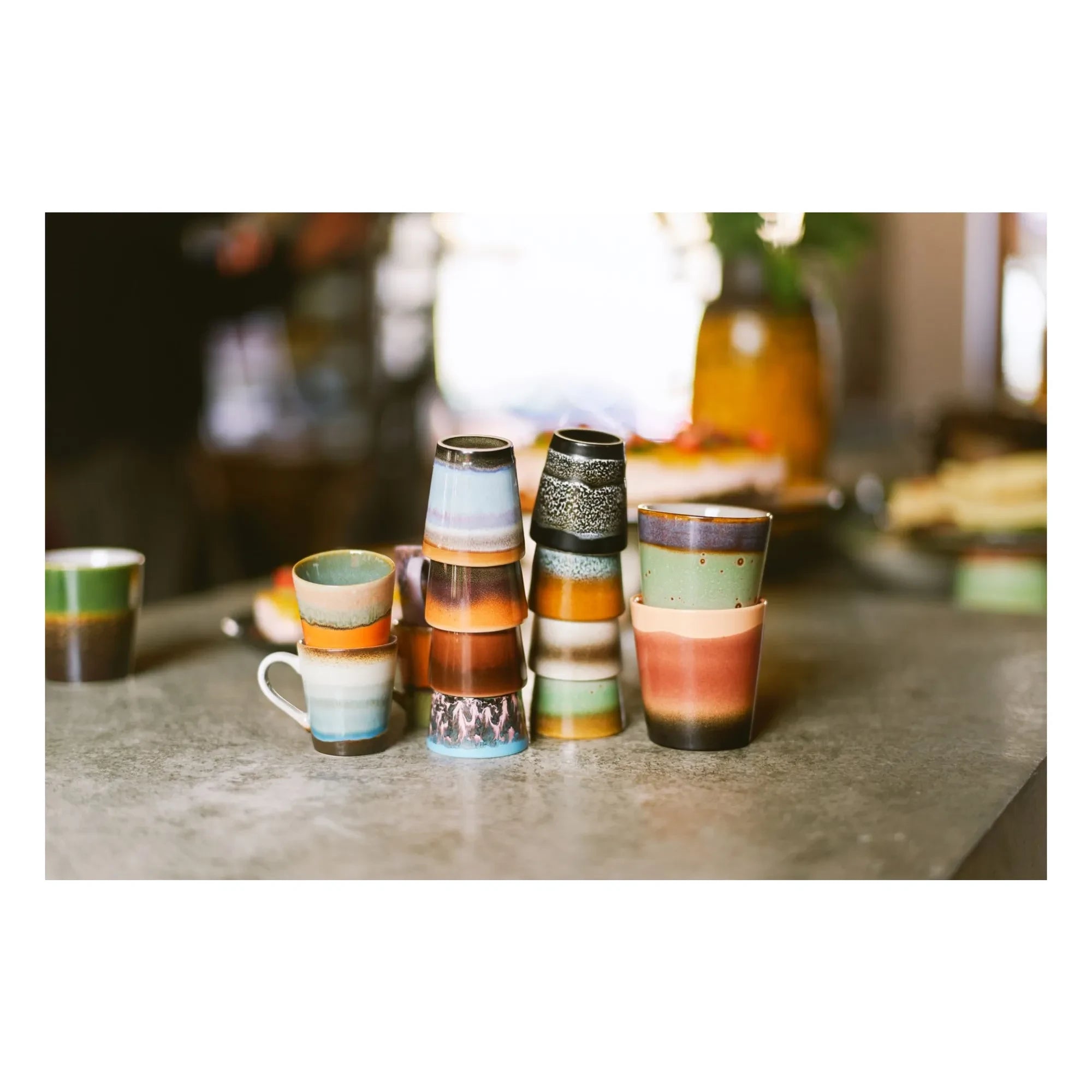 HKliving - Taza de cerámica de gres | Rojo ladrillo