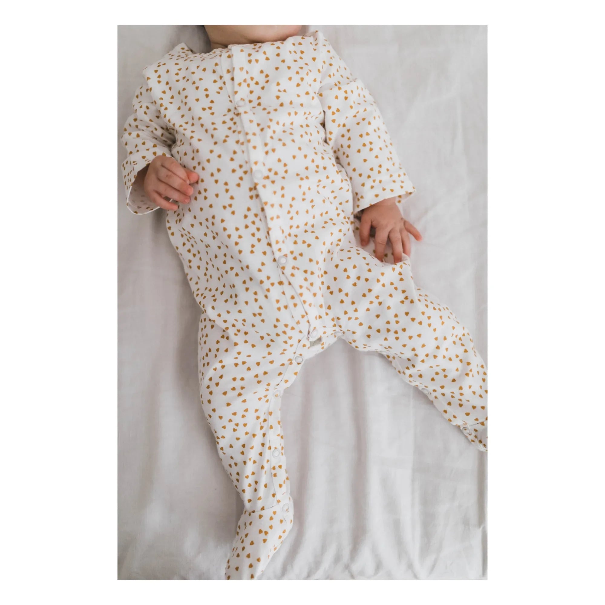 Rose in April - Amalia Jersey Mini Corazón Pijama con patucos | Mostaza