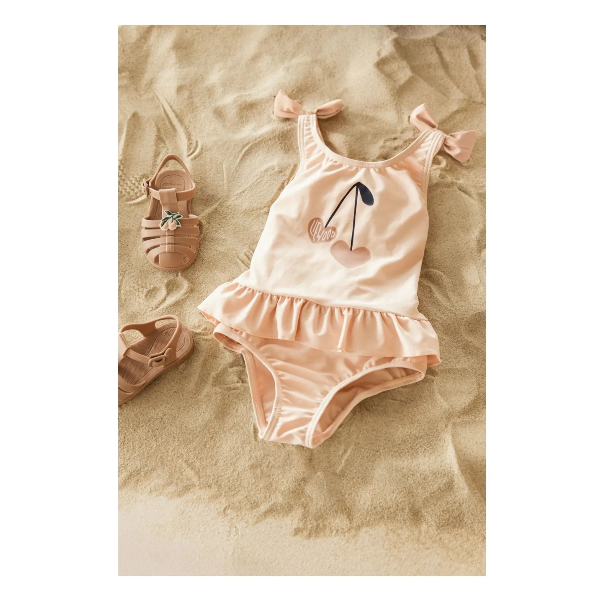 Liewood - Bañador Amara Cherry de Fibra Reciclada | Rosa pálido