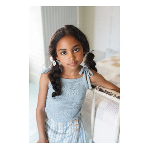 Soor Ploom - Camiseta de algodón orgánico June Fleurs | Azul hielo