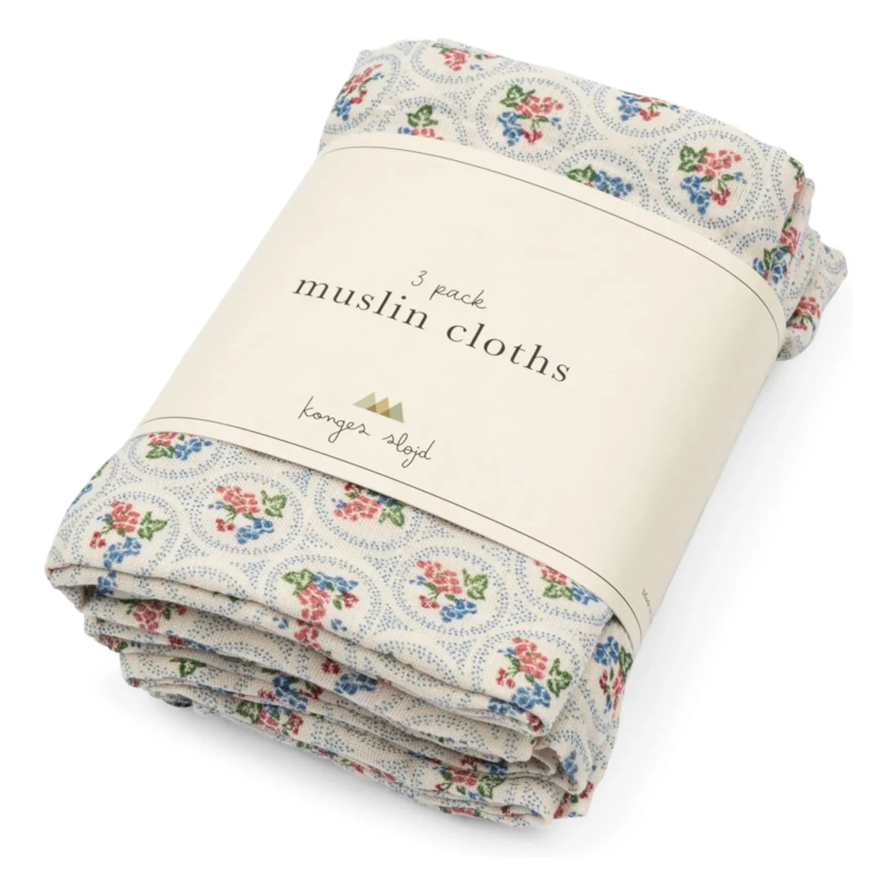 Konges Sløjd - Pañales de tela Verona Blues - Set de 3 | Crudo