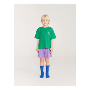 Bobo Choses - Conjunto de camiseta y pantalón corto de algodón orgánico con cocodrilo | Verde