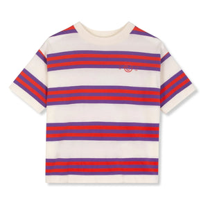 Wynken - Camiseta de algodón orgánico a rayas | Morado