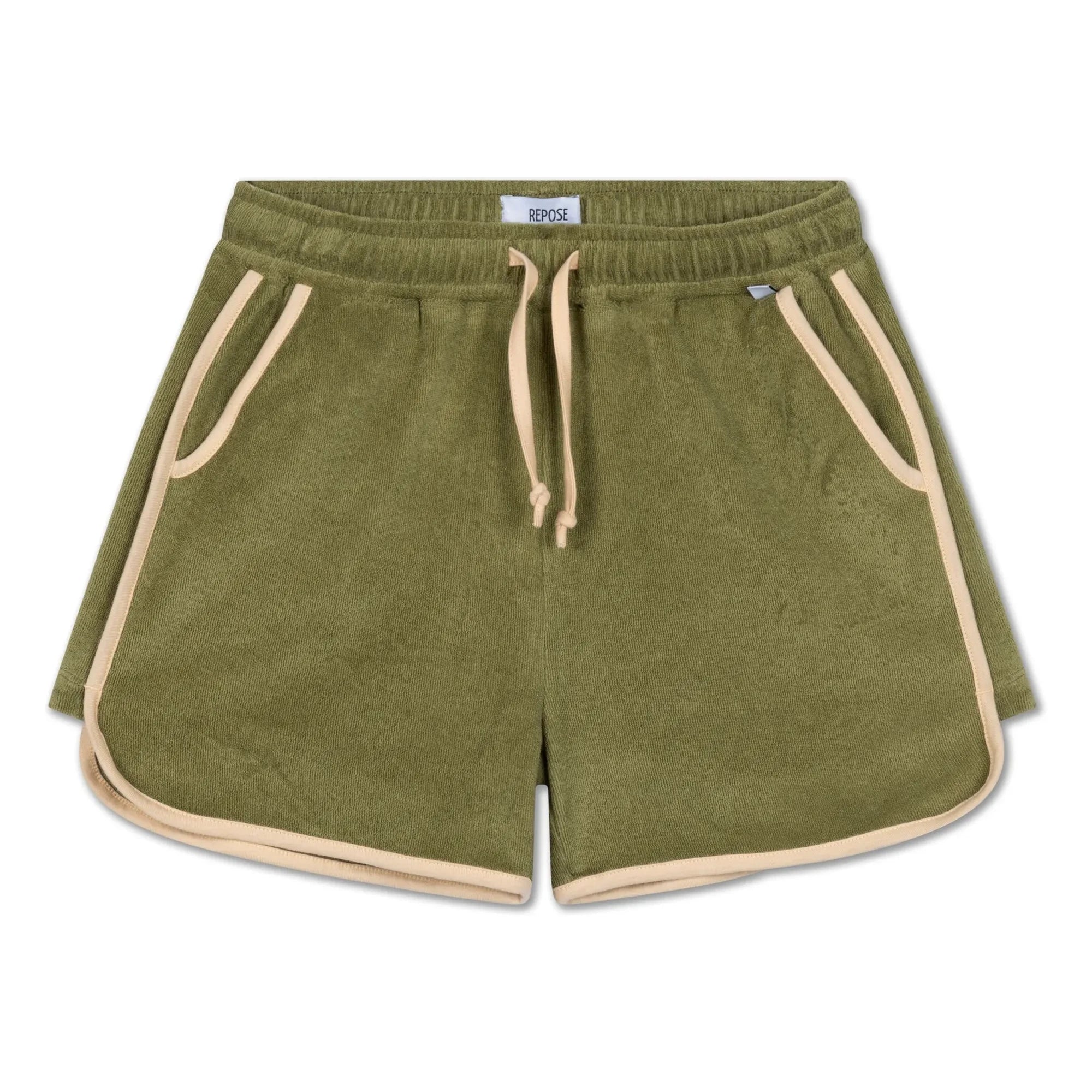 Repose AMS - Pantalón corto jogger de toalla de algodón orgánico | Caqui