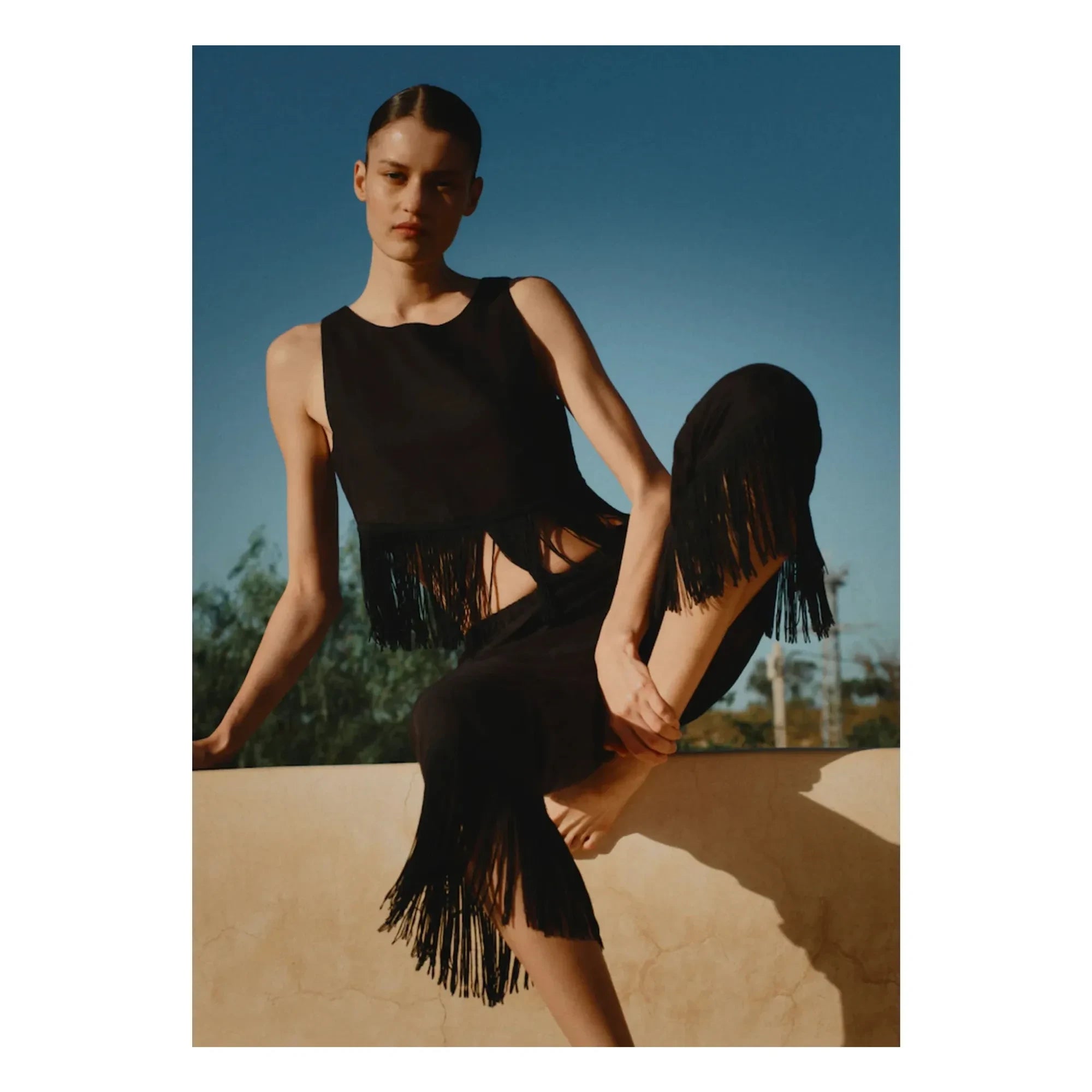 Vanessa Sposi - Pantalones con borlas de lino | Negro