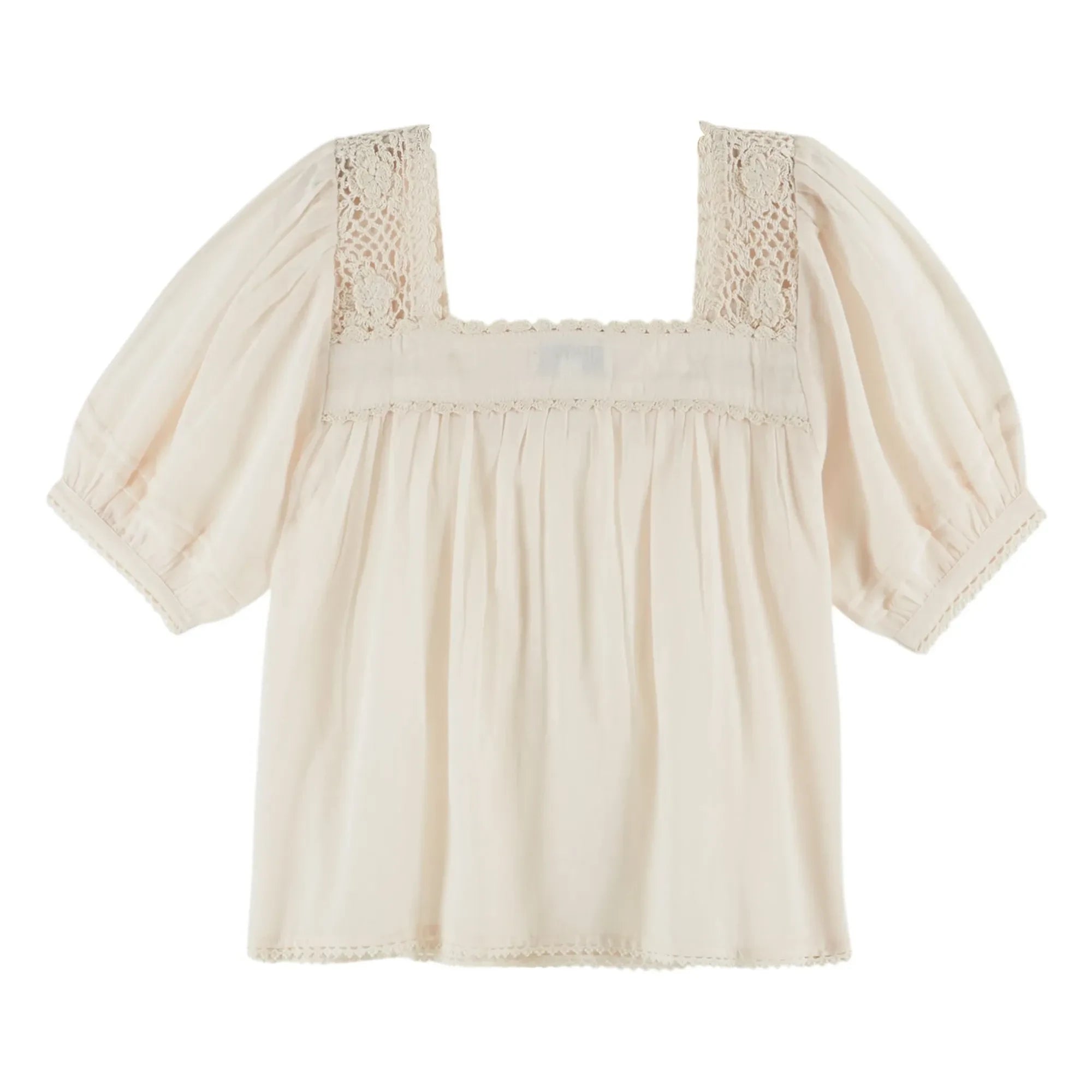 Emile et Ida - Blusa floral de croché de algodón | Crema