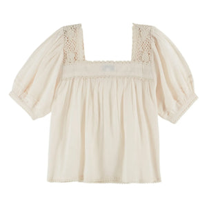 Emile et Ida - Blusa floral de croché de algodón | Crema