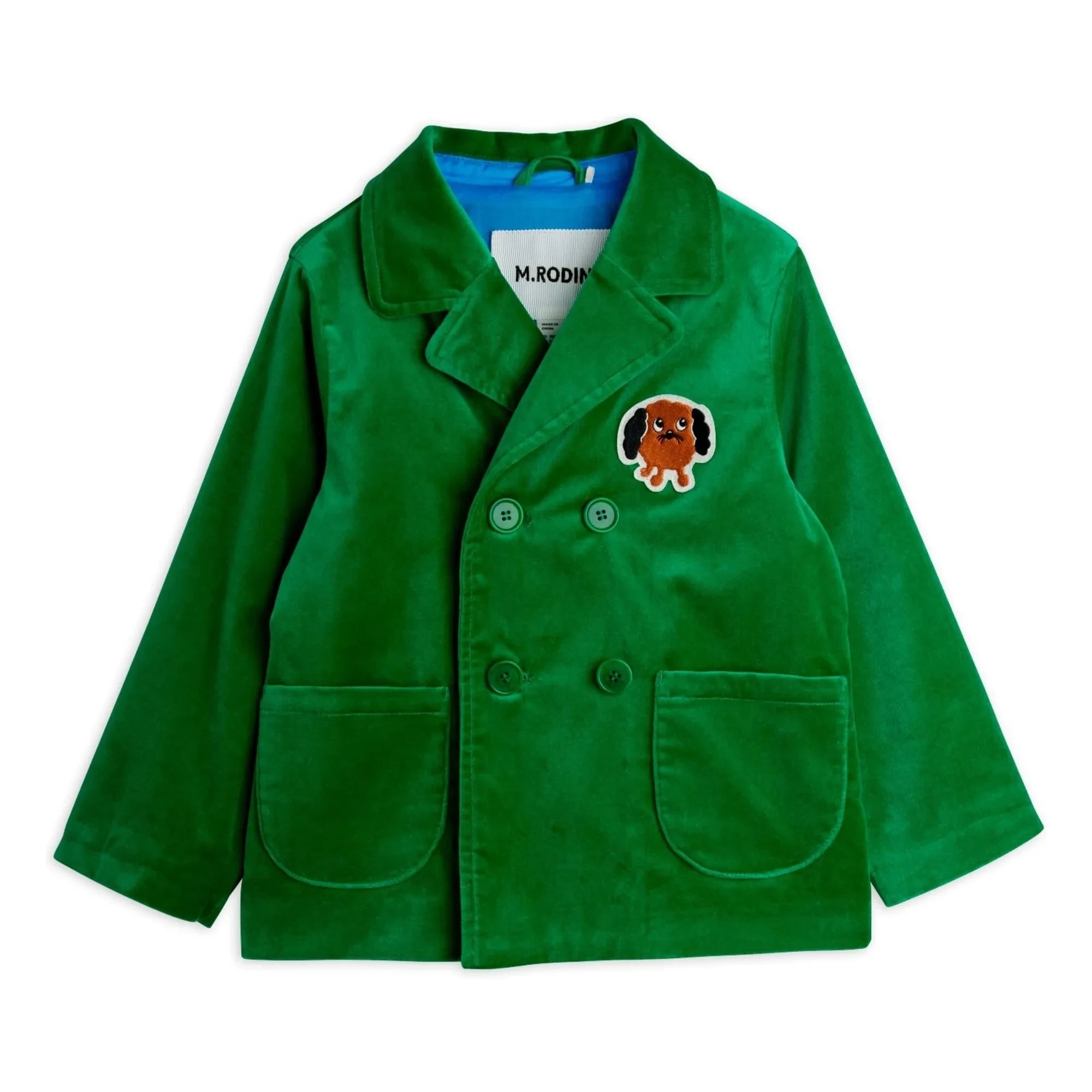 Mini Rodini - Chaqueta de terciopelo Diggie de algodón orgánico | Verde