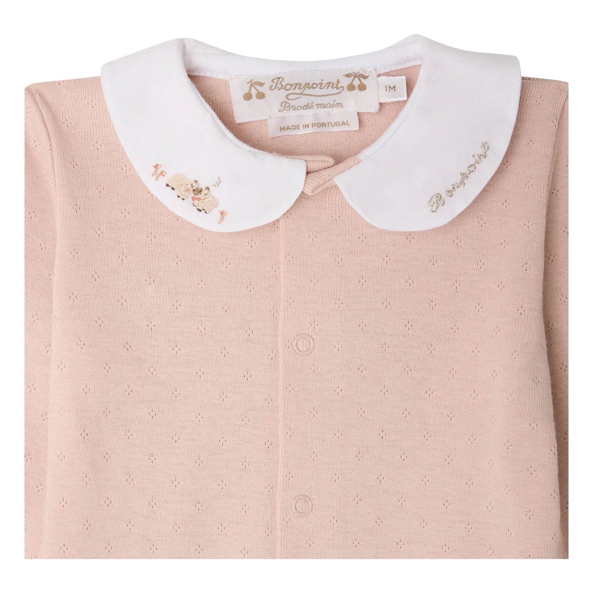 Bonpoint - Pijama Cayla de algodón orgánico con cuello Peter Pan | Melocotón