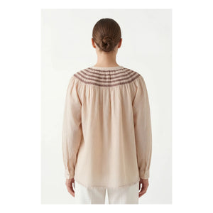 Hod - Blusa Fruncida de Algodón Orlina | Crema